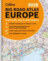 Collins Big Road Atlas Europe 2026 (A3 Spiral)