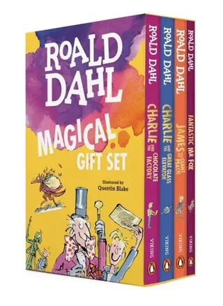 Roald Dahl Magical Gift Boxed Set (4 Books): Charlie and the Chocolate Factory, James and the Giant Peach, Fantastic Mr. Fox, Charlie and the Great Gl