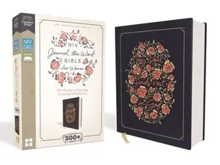 NIV, Journal the Word Bible for Women (Perfect for Note-Taking), Cloth over Board, Navy, Red Letter, Comfort Print
