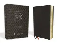 NASB, Single-Column Reference Bible, Wide Margin, Premium Goatskin Leather, Black, Premier Collection, Black Letter, 1995 Text, Art Gilded Edges,