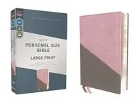 Niv, Personal Size Bible, Large Print, Leathersoft, Pink/Gray, Red Letter Edition, Comfort Print