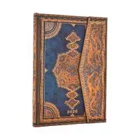 2026 Safavid Indigo (Safavid Binding Art) Midi 12-month Horizontal Hardcover Flexi Dayplanner 2026 (Wrap Closure)