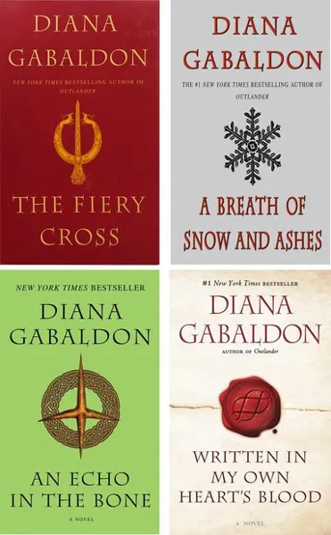 Outlander Volymer 5-8 (Boxset med 4 böcker): Den flammande korset, En fläkt av snö och aska, Ett eko i benet, Skrivet med mitt eget hjärtas blod