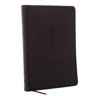 NKJV, Value Thinline Bible, Large Print, Charcoal Leathersoft, Red Letter, Comfort Print