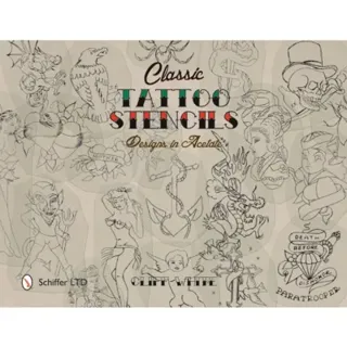 Classic tattoo stencils - designs in acetate