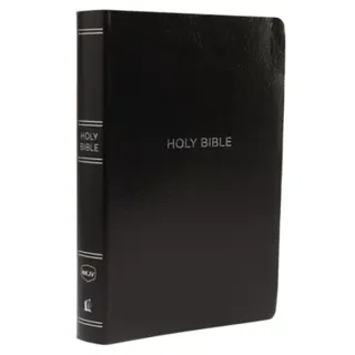 NKJV Holy Bible, Giant Print Center-Column Reference Bible, Black Leather-look, Thumb Indexed, 72,000+ Cross References, Red Letter, Comfort Print: Ne