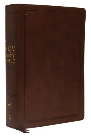 NKJV Study Bible, Leathersoft, Brown, Comfort Print