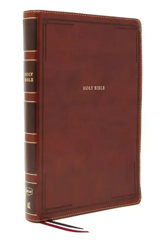 NKJV Holy Bible, Giant Print Thinline Bible, Brown Leathersoft, Red Letter, Comfort Print: New King James Version