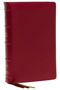 KJV Holy Bible: Large Print Single-Column with 43,000 End-of-Verse Cross References, Red Goatskin Leather, Premier Collection, Personal Size, Thumb