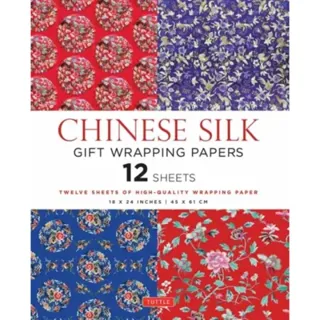 Chinese Silk Gift Wrapping Papers - 12 Sheets