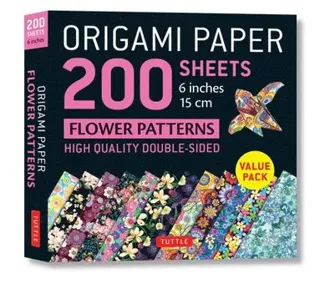 Origami Paper 200 sheets Flower Patterns 6' (15 cm)