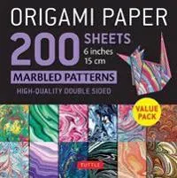 Origami Paper 200 sheets Marbled Patterns 6' (15 cm)