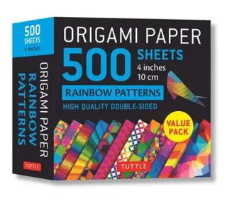Origami Paper 500 sheets Rainbow Patterns 4' (10 cm)