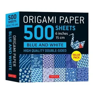 Origami Paper 500 sheets Blue & White 6' (15 cm)
