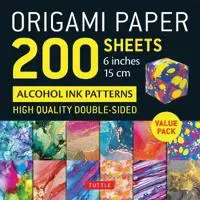 Origami Paper 200 sheets Alcohol Ink Patterns 6' (15 cm)