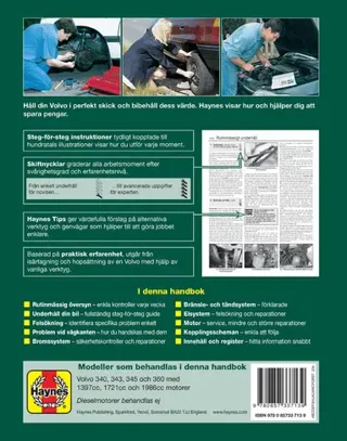 Volvo 340, 343, 345 and 360 (1976 - 1991) Haynes Repair Manual (svenske utgava)
