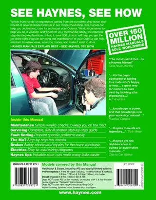 Skoda Octavia Petrol & Diesel (98 - Apr 04) Haynes Repair Manual