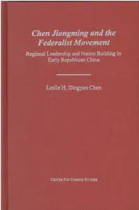 Chen Jiongming and the Federalist Movement
