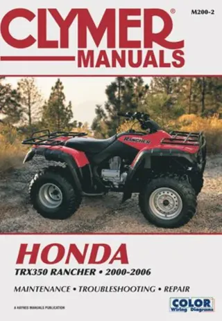 Honda TRX350 Rancher Series ATV (2000-2006) Service Repair Manual
