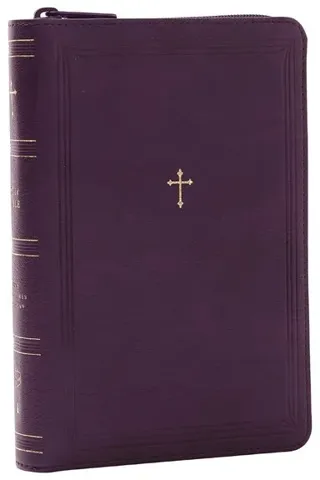 NKJV Compact Paragraph-Style Bible w/ 43,000 Cross References, Purple Leathersoft with zipper, Red Letter, Comfort Print: Holy Bible, New King James V