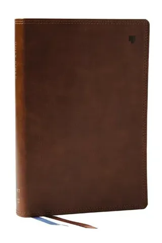 NET Bible, Large Print Thinline with Cross References, Brown Leathersoft, Comfort Print