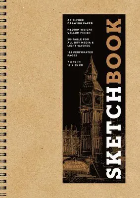 Sketchbook 7 x 10' Kraft Spiral Hardcover Mixed Media Sketchbook for Drawing