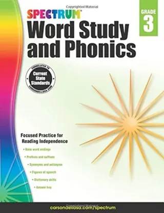Spectrum Word Study and Phonics, Grade 3: Volume 82