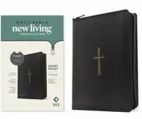 NLT Compact Giant Print Zipper Bible, Filament-Enabled Edition (Leatherlike, Black Cross, Red Letter)