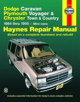 Dodge Caravan, Plymouth Voyager & Chrysler Town & Country (1984-1995) Haynes Repair Manual (USA)