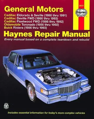 General Motors covering Cadillac Eldorado & Seville (86-91), Cadillac Deville FWD (86-93), Cadillac Fleetwood FWD (86-92), Oldsmobile Toronado