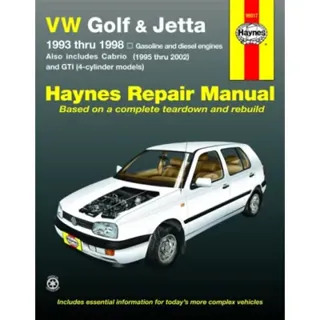 VW Golf, GTI and Jetta (93-98) and VW Cabrio (95-02) petrol & diesel Haynes Repair Manual (USA)