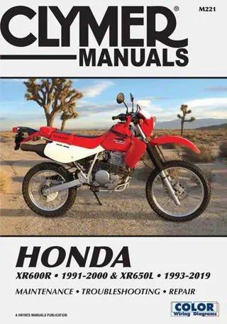 Honda XR600R (91-00) XR650L (93-19) Service and Repair Manual