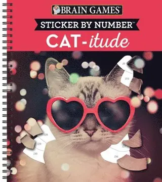 Brain Games - Sticker by Number: Cat-Itude (25 Images to Sticker)
