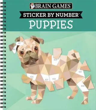 Brain Games - Sticker by Number: Puppies (14 Images to Sticker)