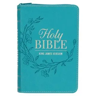KJV Bible Pocket Faux Leather Teal W/Zipper
