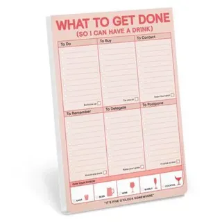 Knock Knock What to Get Done So I Can Have a Drink Pad (Pastel Version)
