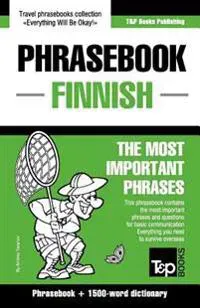 English-Finnish phrasebook and 1500-word dictionary
