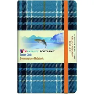 The Blue Loch Tartan: Pocket: 14 x 9cm - Waverley Scotland Tartan Cloth Commonplace Notebook/Journal