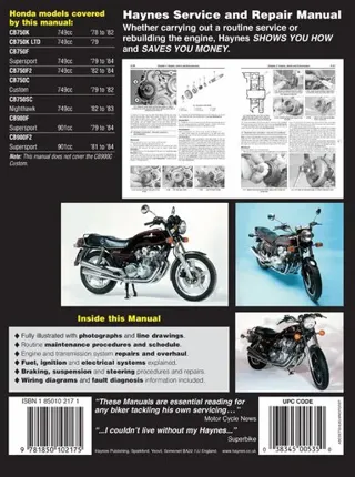 Honda CB750 & CB900 Dohc Fours (78 - 84)