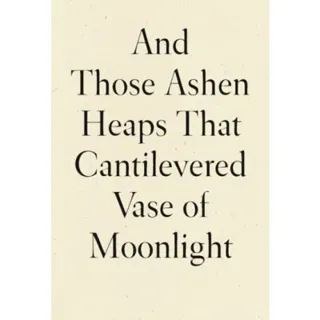 And Those Ashen Heaps That Cantilevered Vase of Moonlight