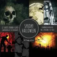 Spooky Halloween Scrapbook Paper Pad 8x8 Scrapbooking Kit for Papercrafts, Cardmaking, Printmaking, DIY Crafts, Holiday Themed, Designs, Borders,
