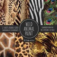 Wild Animal Print Scrapbook Paper Pad 8x8 Scrapbooking Kit for Papercrafts, Cardmaking, Printmaking, DIY Crafts, Nature Themed, Designs, Borders,