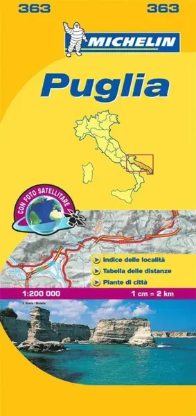 Puglia Basilicata Michelin 363 delkarta Italien : 1:200000