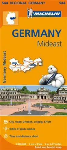 Thuringen Sachsen Michelin 544 delkarta : 1:300000