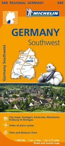 Baden Wurttemberg Michelin 545 delkarta - 1:300000