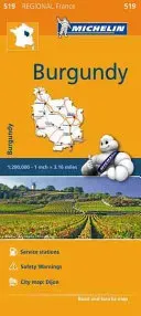 Bourgogne Michelin 519 delkarta Frankrike