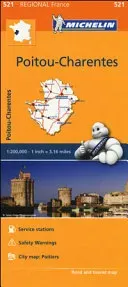 Poitou Charentes Michelin 521 delkarta Frankrike