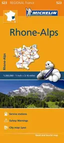 Rhone Alpes Michelin 523 delkarta Frankrike