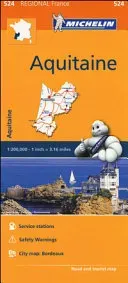 Aquitaine Michelin 524 delkarta Frankrike