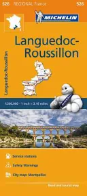 Languedoc Roussillon Michelin 526 delkarta Frankrike
